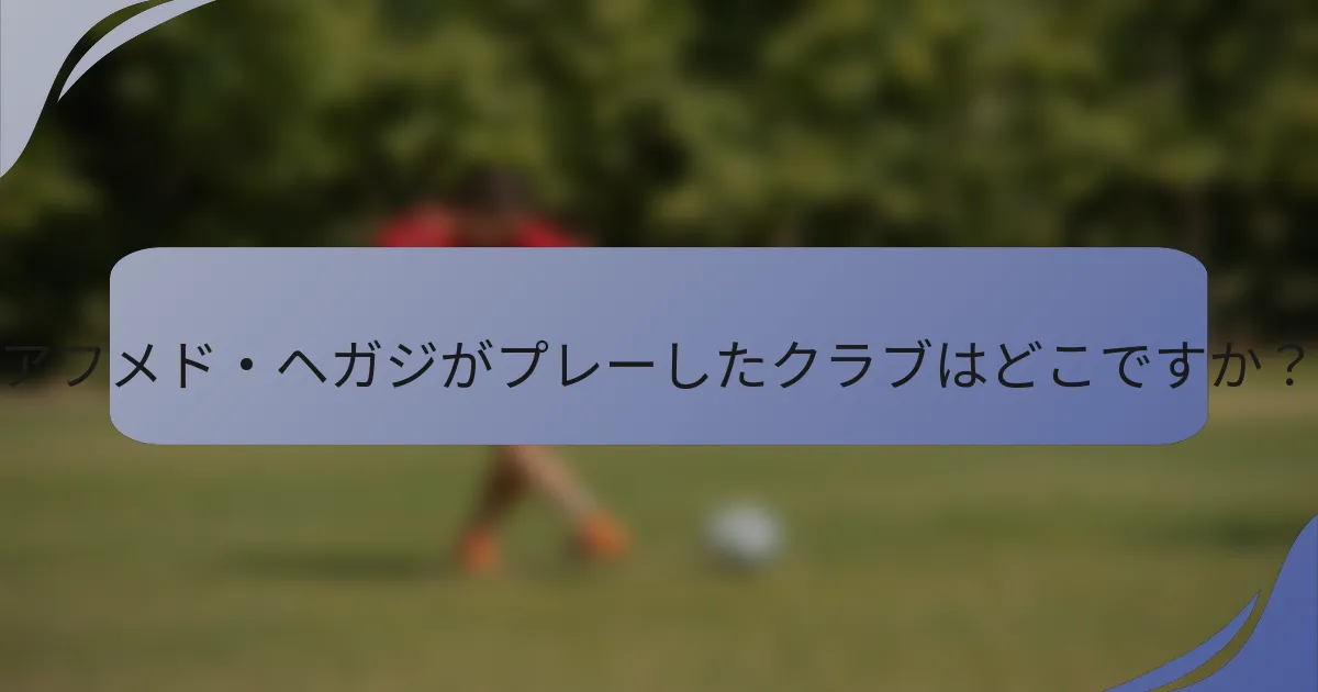 アフメド・ヘガジがプレーしたクラブはどこですか?