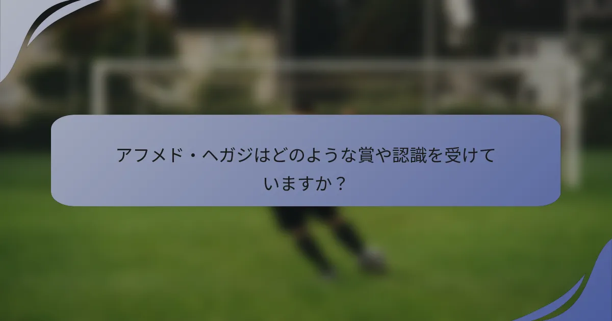 アフメド・ヘガジはどのような賞や認識を受けていますか？
