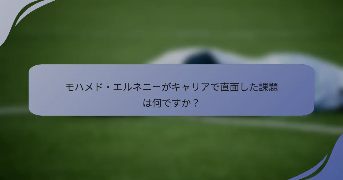 モハメド・エルネニーがキャリアで直面した課題は何ですか？